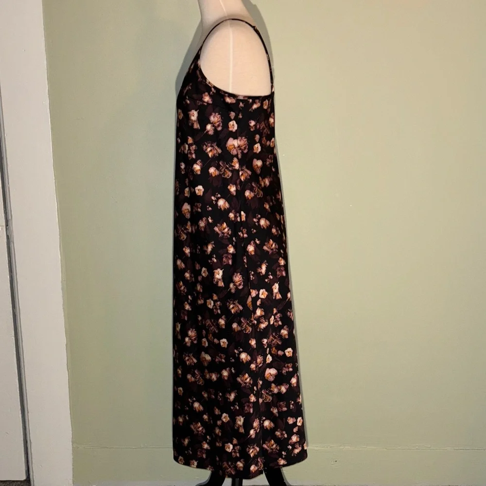 a new day Black and Pink Floral Midi Dress size small - Picture 7 of 10
